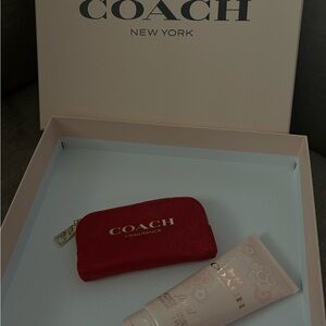COACH Red Fragrance Pouch + Lotion